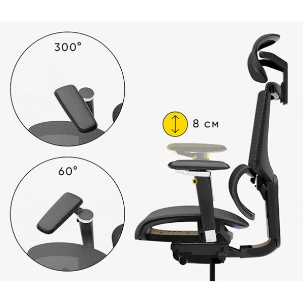 Фото - Крісло офісне Mealux S8 Air Black (HF-S8P M/B)